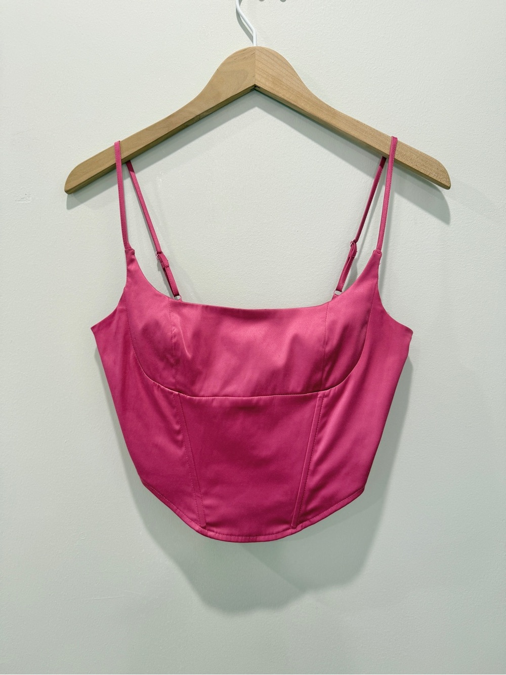 Glassons Fuchsia Satin Spaghetti Strap Corset Top
